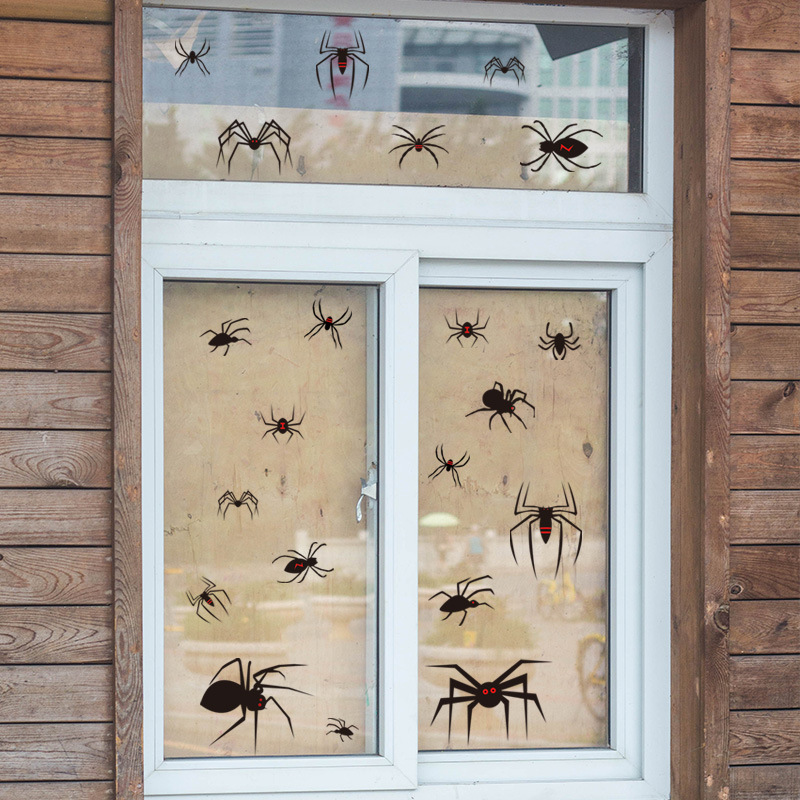 New Wall Sticker Halloween Theme Series Funny Red Eye Spider Window Glass Sticker display picture 2