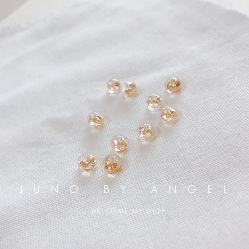 925 sterling silver plated with 14K gold, white gold, rose gold, color-preserving gold-covered ear plugs, silicone plastic accessories, ball ear stud plugs