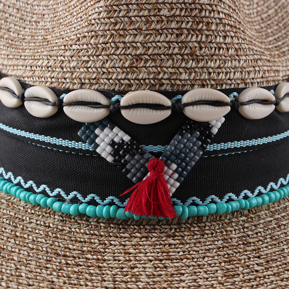 La primavera y el verano nuevo en forma de campana a prueba de sol playa sombrero de paja