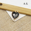 Golden crystal heart-shaped handmade, metal earrings, 12mm