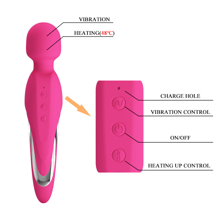 Vibrating Heating Masturbation Wand For Women Waterproof Device_voghion.com