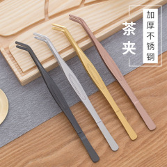 Stainless steel large size thickened tea tongs tea ceremony Six Gentlemen tea clip metal tea tongs tea set accessories
