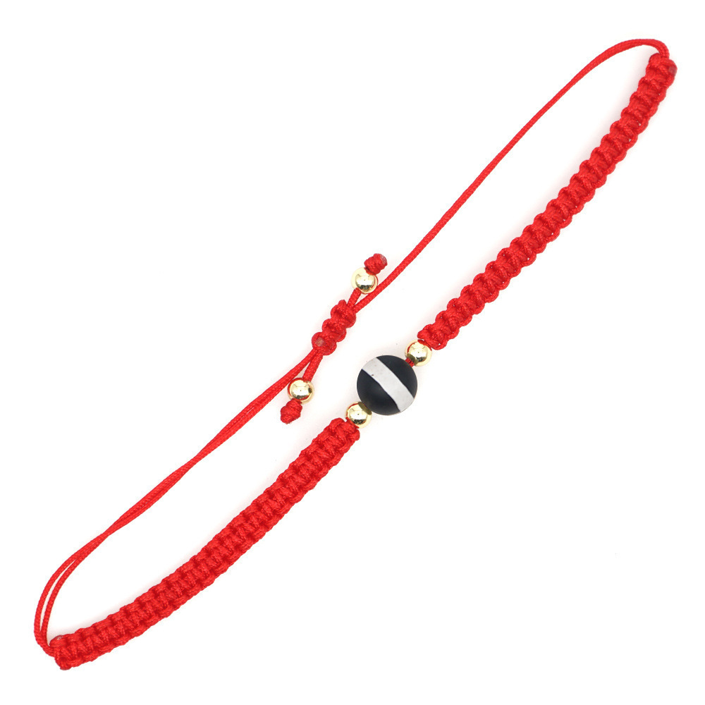 Erdbeer Naturstein Yoga Sieben Chakra Geburtsrot Seil Seil Armband display picture 54