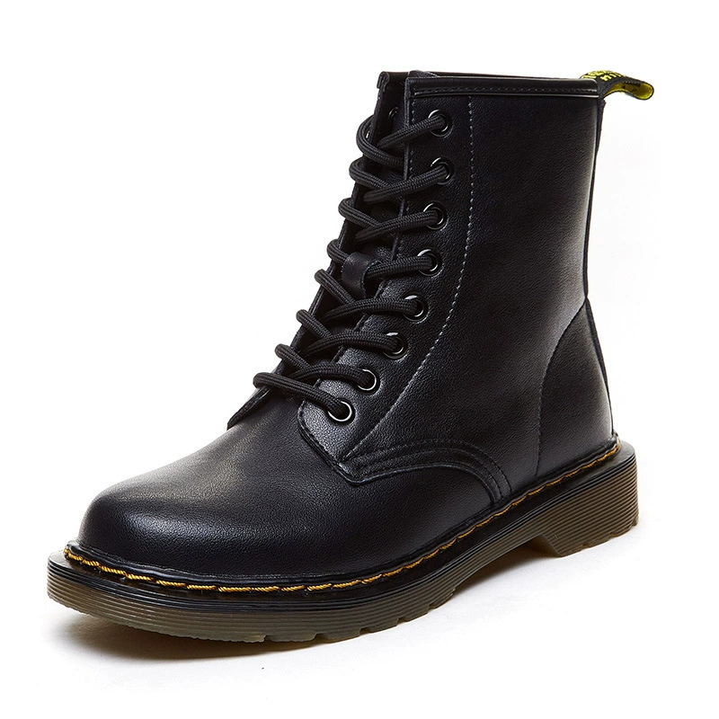 8‑eye Martin ankle boots, flat thick sole, British street style, sizes 33–40