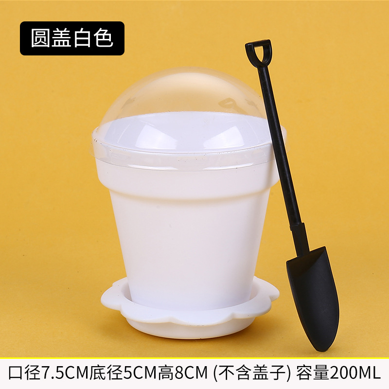 Desechables maceta pastel maceta helado taza DIY pastel taza conjunto con tapa y pala taza de yogur