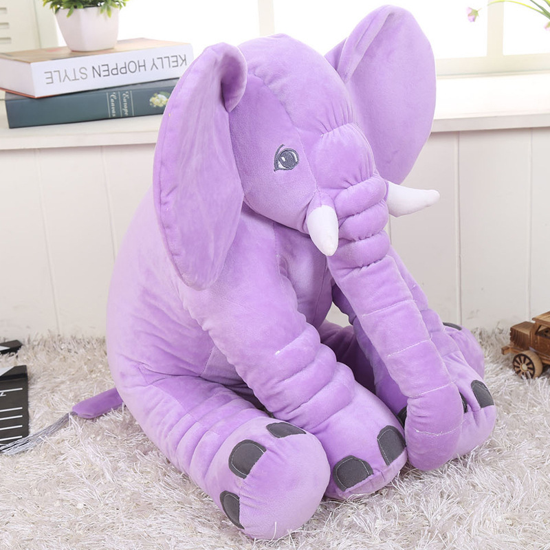 Nuevo calmante elefante juguete lindo nariz larga almohada elefante creativo dormir muñeca regalo de cumpleaños al por mayor