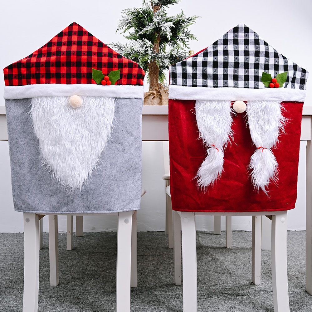 Casa e giardino Haube Decorazioni natalizie Plaid Foresta vecchio coprisedia coprisgabello bambola senza volto coprisedia cartone animato coprisedia schienale_voghion.com