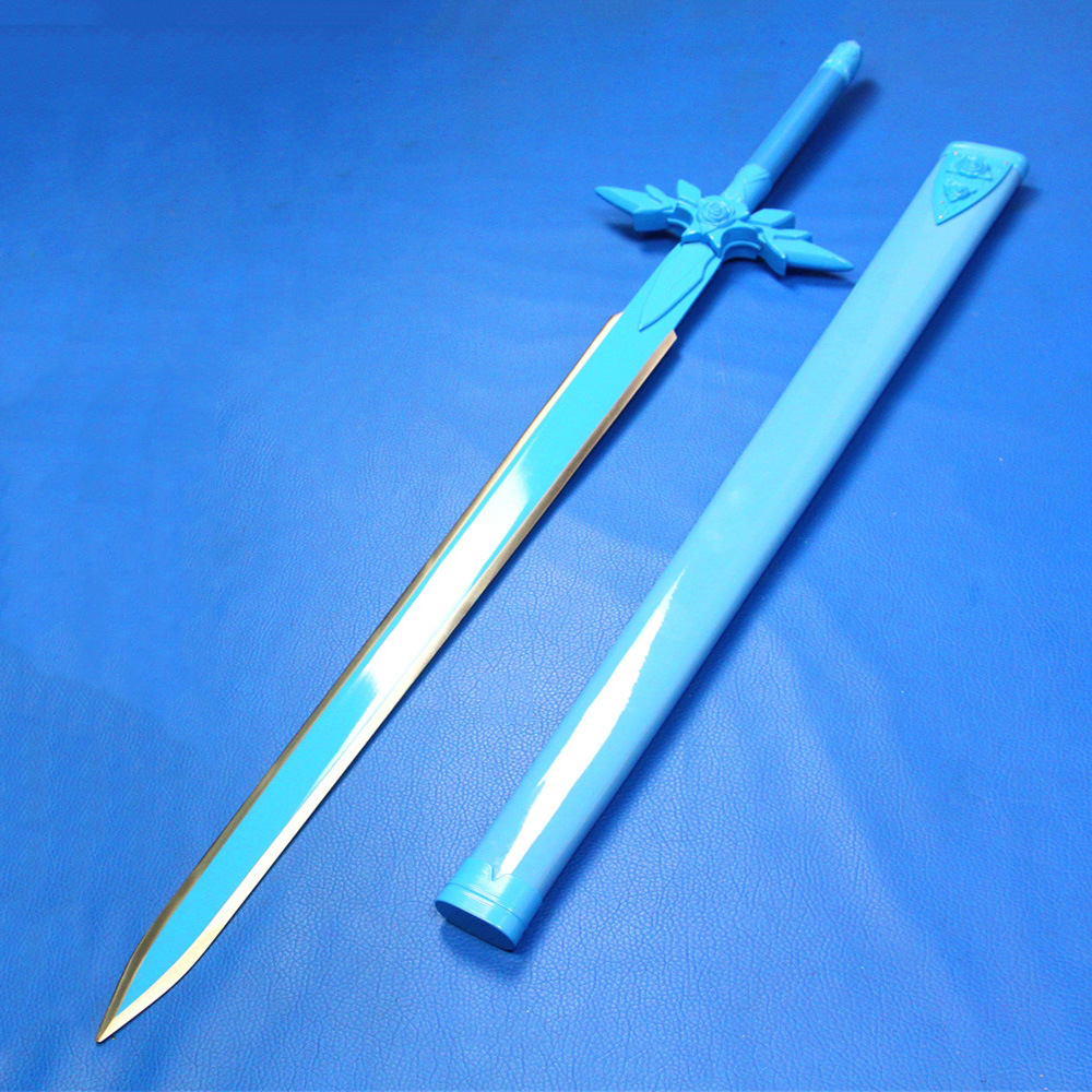 动漫周边cosplay刀剑神域武器模型黑剑桐人青蔷薇之剑木质未开刃