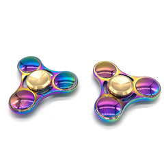 Wholesale New Metal Zinc Alloy Rotating Toy UFO Triangular Leaf Fingertip Top Colorful Fingertip Top