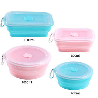 Portable Foldable silica gel Crisper Workers student Lunch Lunch box outdoors Picnic Easy fruit Crisper
