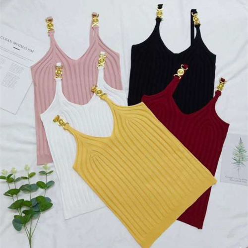 Knit V-neck sleeveless strapless summer outerwear top for women, suitable for layering, slimming, versatile, base layer, off-shoulder women's top