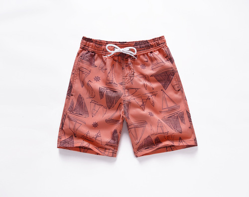 Summer new cartoon print children's quick-drying loose beach trunks and swimming trunks, seaside hot spring five-point waterproof children's pants