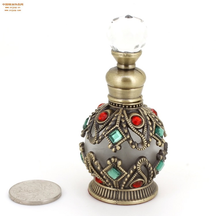 中国精油饰品网批发砚都15ml球形古铜色满石真我精油瓶摆件3