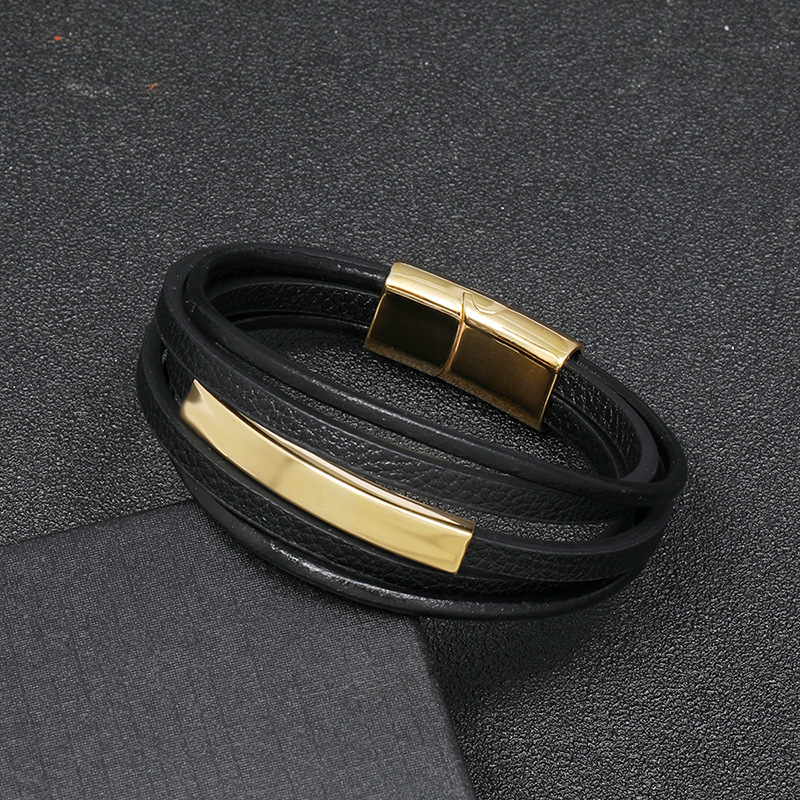 fashion trendy menu0027s all-match leather bracelet