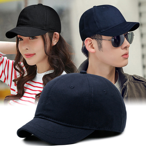 Simple short brim solid color street baseball cap spring and summer men and women sun visor outdoor leisure equestrian hat short brim peaked cap