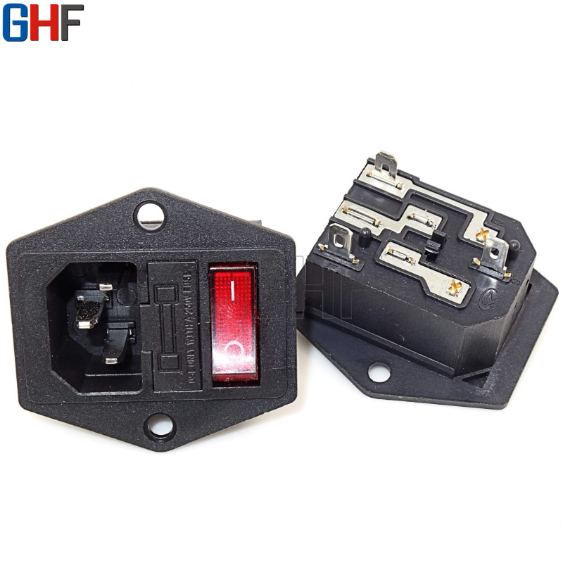 供AC电源插座品字三合一插座带开关保险丝插座 AC-303/AC-14-F18