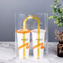 高压纯透明奶茶袋饮料杯袋单杯袋双杯打包袋加厚手提袋咖啡塑料袋