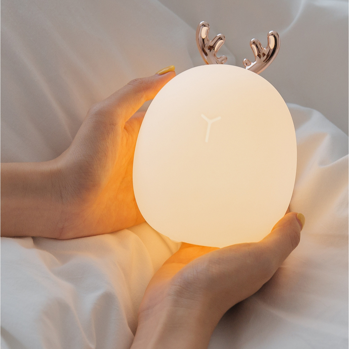 Three Live Creative Cute Deer Atmosphere Night Light Bedroom Bedside Table Lamp Decoration Usb Charging Touch Dimming Birthday Gift