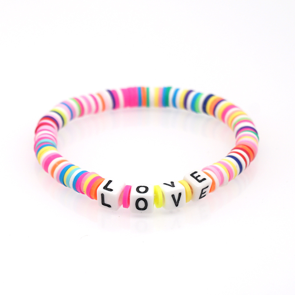 Fashion Trendy  Vacation Beach Style Color Soft Ceramic Letters Bracelet Female Jewelry Nihaojewelry Wholesale display picture 9