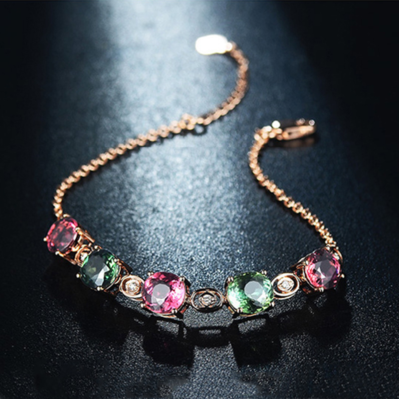 Fashion Square Copper Inlay Artificial Gemstones Bracelets display picture 1
