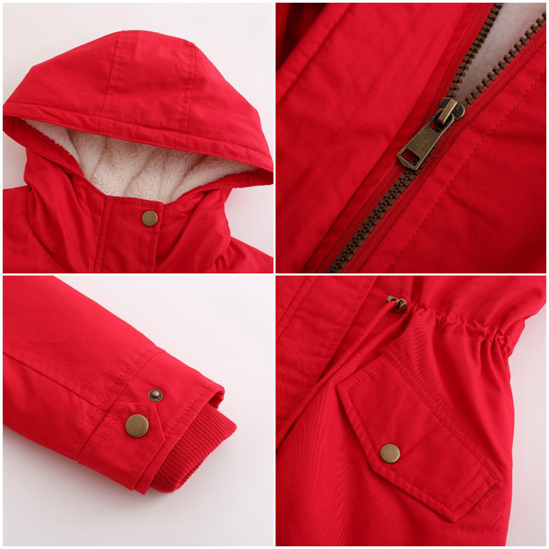 wholesale women s clothing Nihaostyles cotton-padded solid color hooded drawstring waist thickened jacket NSNXH67394