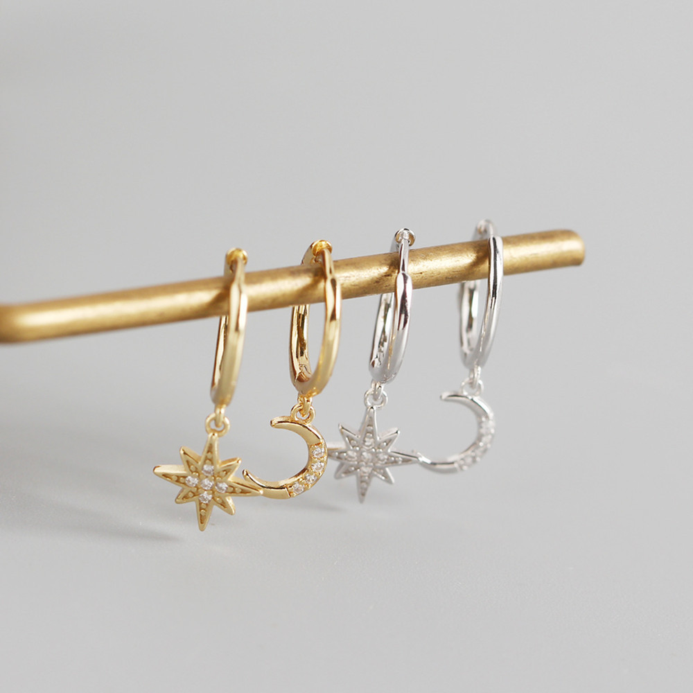18K Real Gold Plated, Platinum Plated Plating Material Gem Inlay Material 925 Sterling Silver Gem Geometric Earrings Ear Studs
