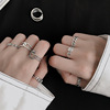 Retro fashionable ring, Japanese and Korean, silver 925 sample, on index finger
