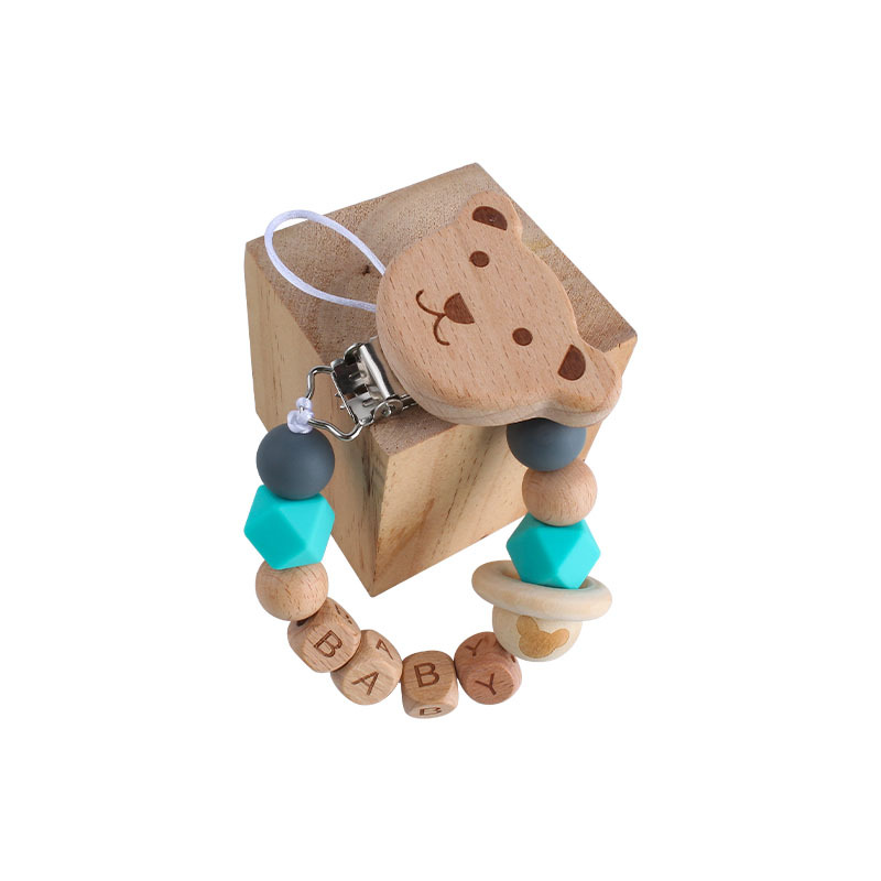 Bebé haya animal chupete clip juguete mordedor estrella de cinco puntas cuentas de silicona chupete cadena AliExpress Amazon Venta caliente