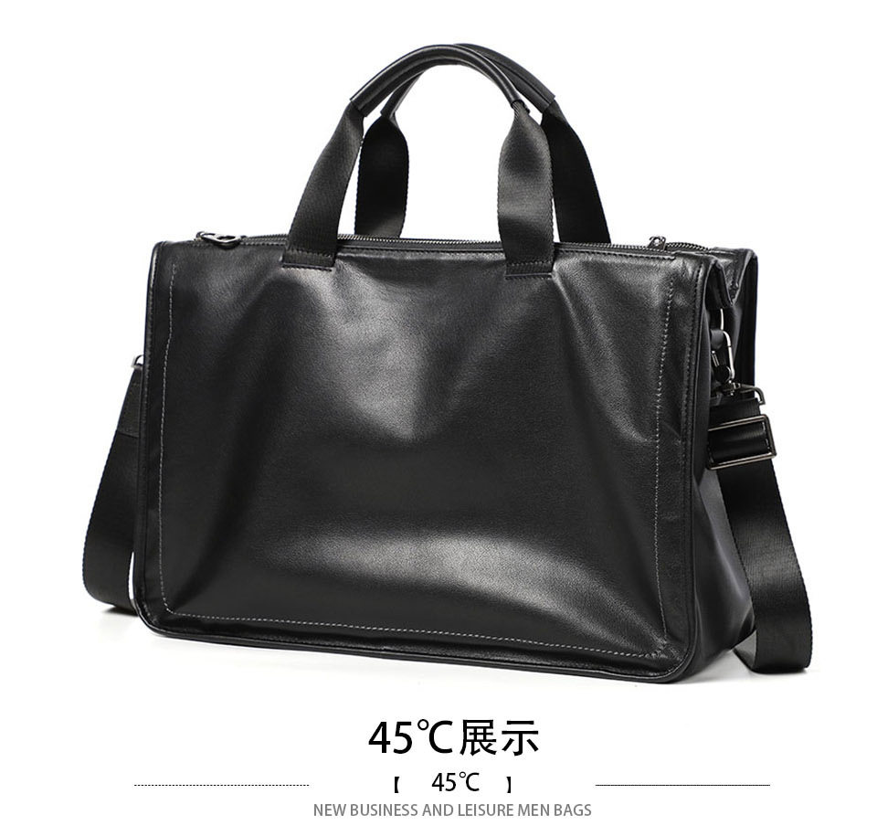 Túi xách tay nam da thật dệt da bò mềm, cặp đeo chéo một vai công sở 42×28,5×14 cm — Dệt da bò cỡ nhỏ, Dây trang trí da bò cỡ lớn, Da bò lớn dệt, Dệt Da Cừu Cỡ Nhỏ chi tiết 18