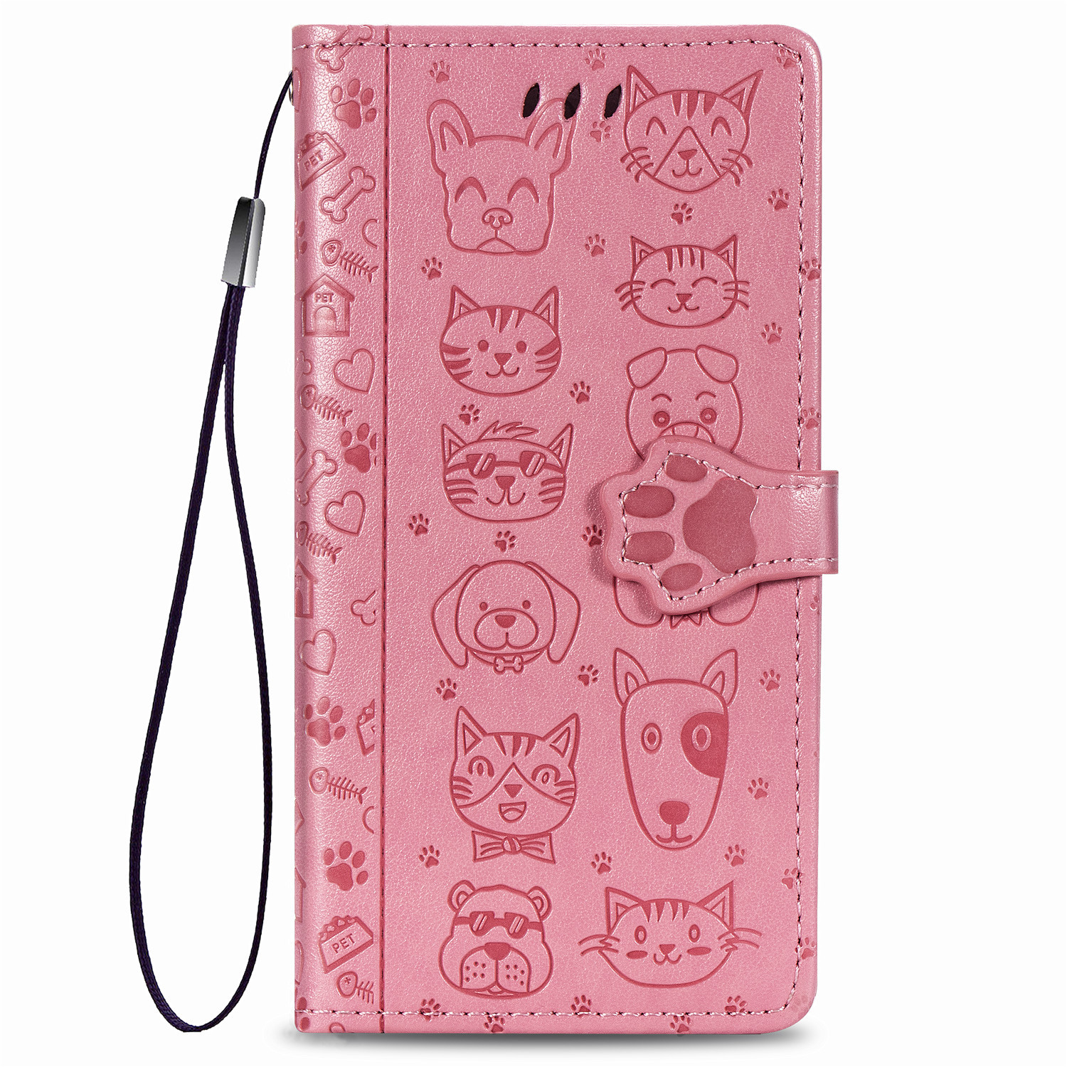 Embossed Leather Phone Case Wallet Card Holder For Iphone_voghion.com
