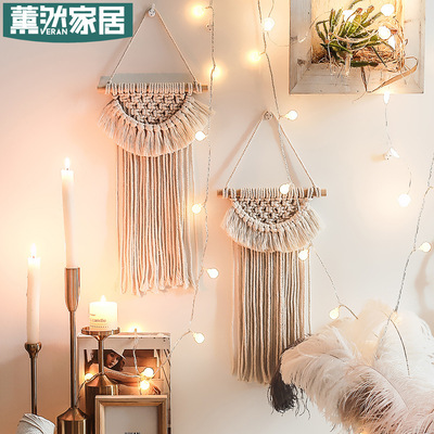 北欧风迷你挂毯手工编织流苏ins风壁毯民宿样板软装墙壁饰品GT102