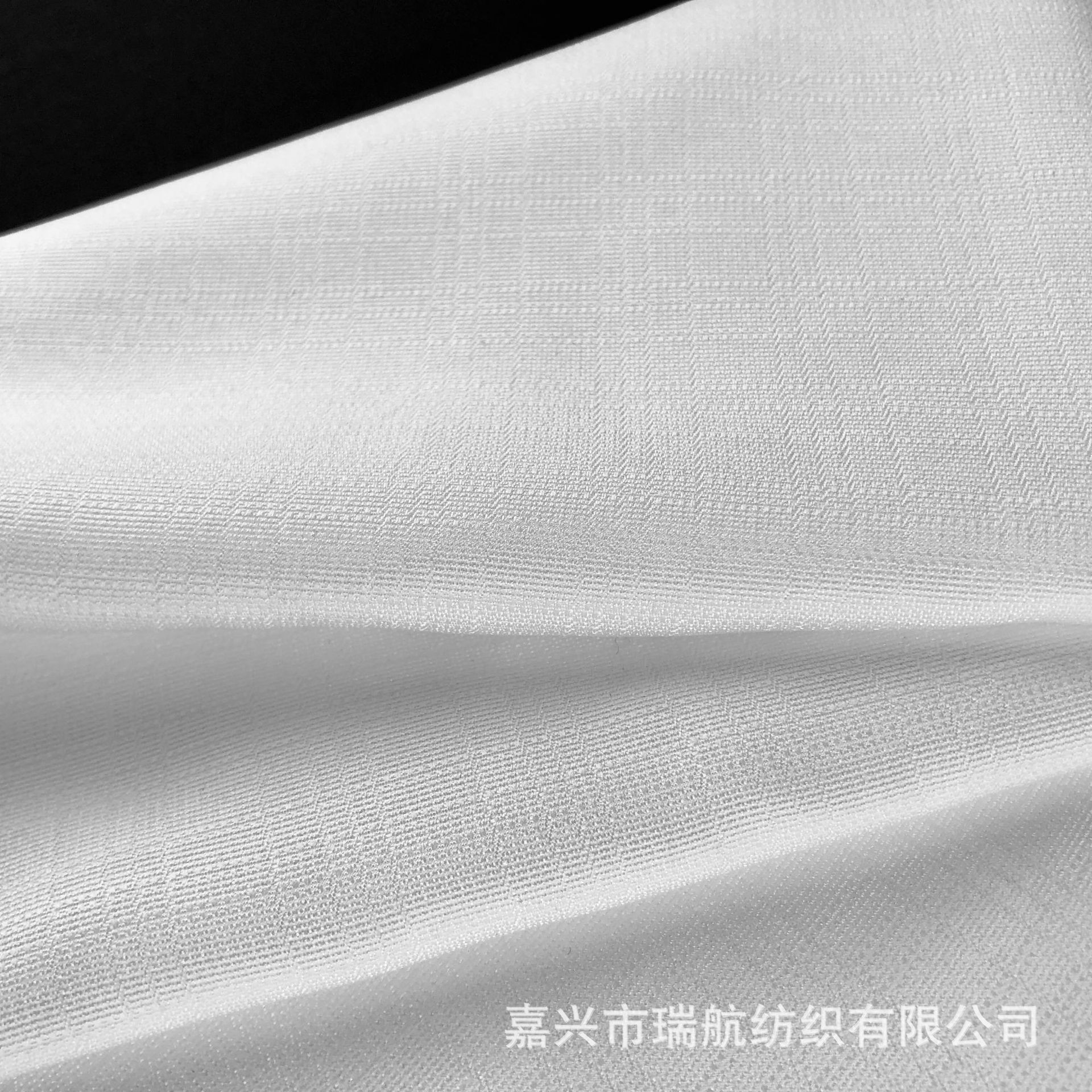 小方格数码印花底布春秋汉服Lolita时装面料本白假捻格子女装布料