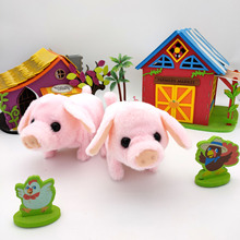 廠家直供仿真毛絨電動玩具小豬會走路會豬叫毛絨公仔電子寵物豬