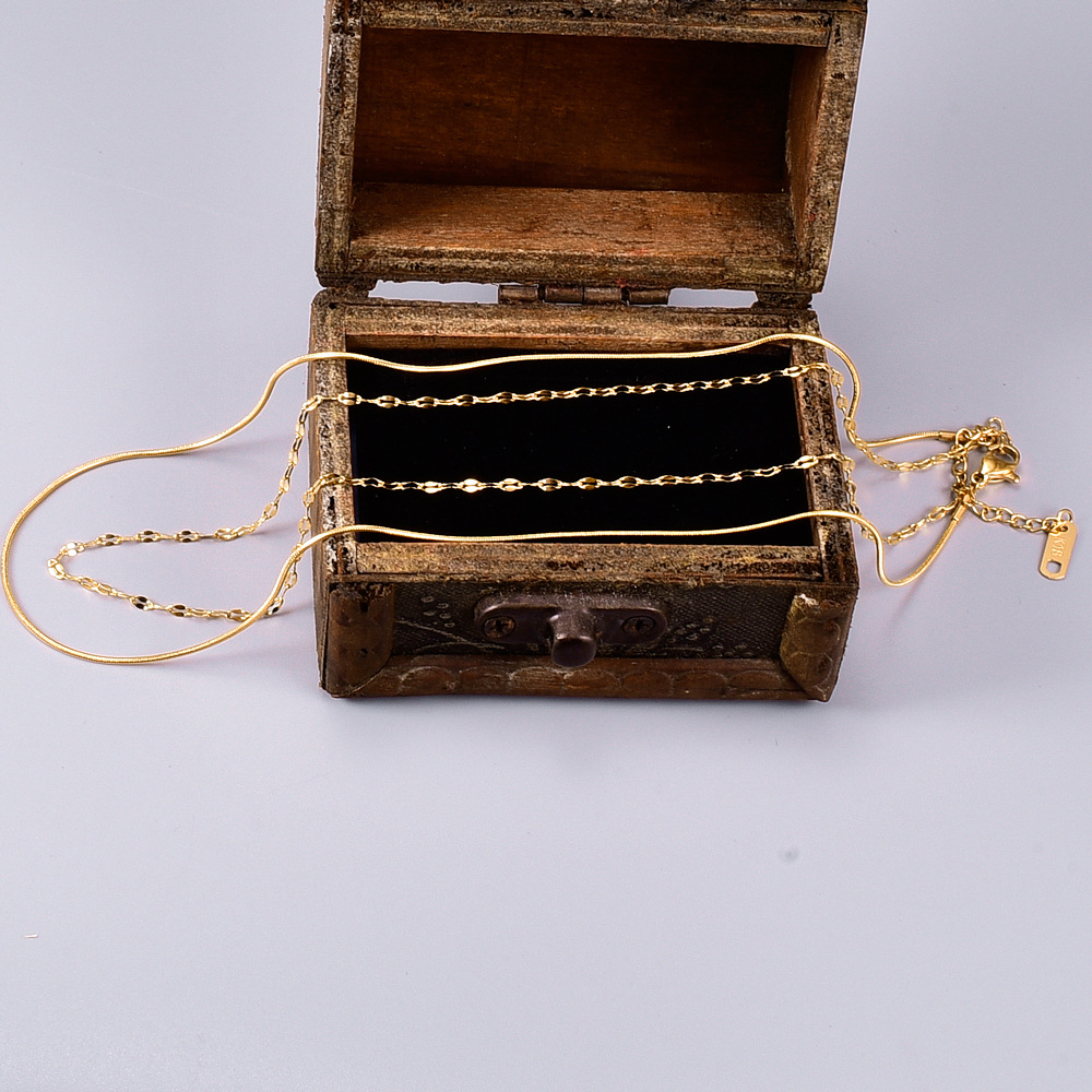 Großhandel Schmuck Schlangenknochenkette Doppelschicht Titanstahl Halskette Nihaojewelry display picture 5