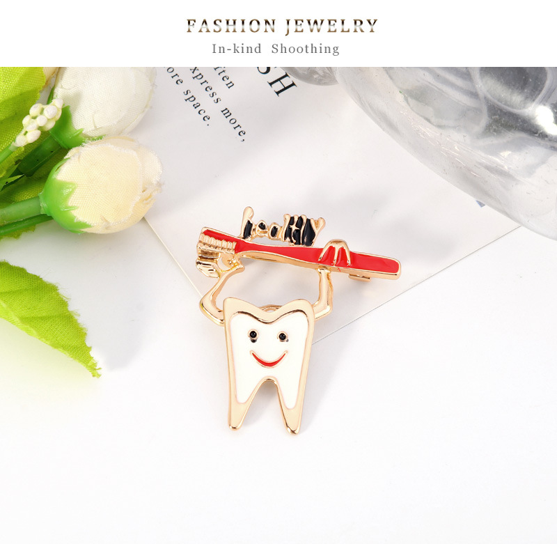 New Tooth Corsage Wild Lady Drop Oil Brooch Wholesale Nihaojewelry display picture 7