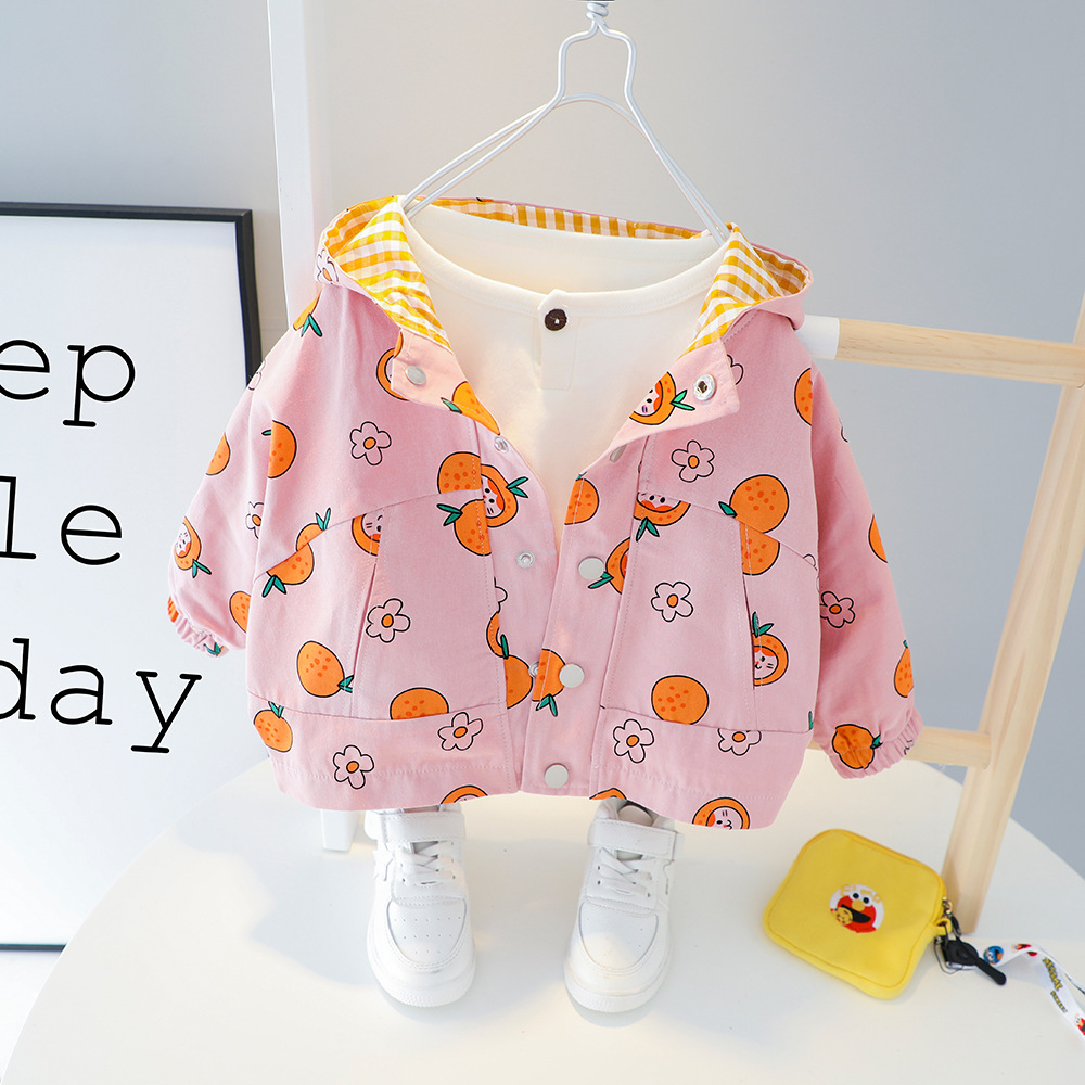 Children's autumn new style boys' and girls' Korean style cute printed trench coat, dropshipping available for 1416 yuan.