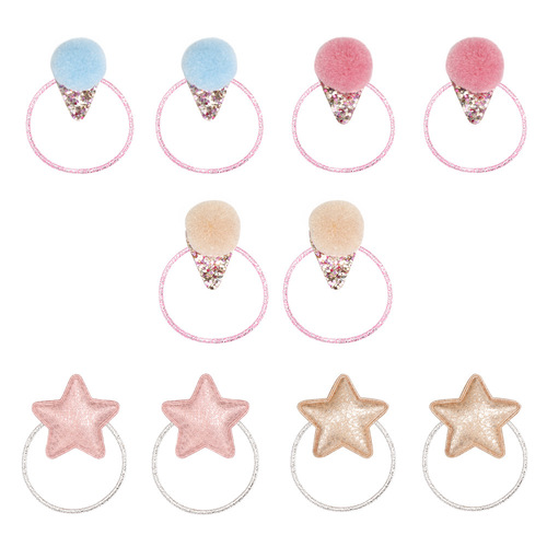 20917 spring and summer hair ball hair tie Korean children's high elastic hair rope five-pointed star sequins will not hurt the hair elastic band
