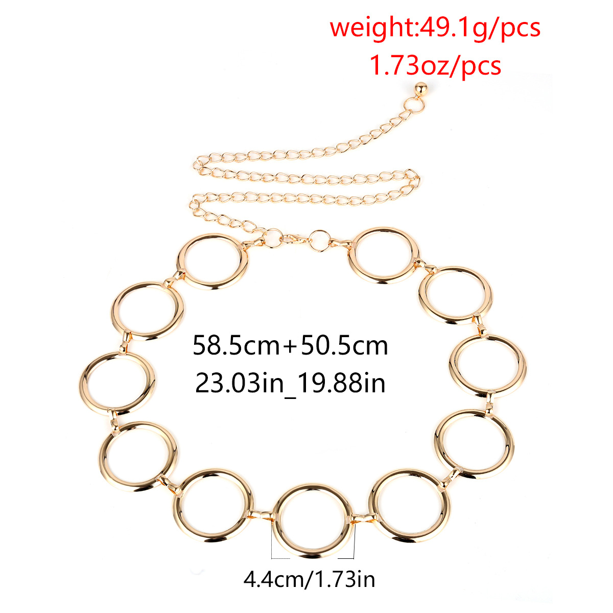 European And American Jewelry Simple Metal Ring Chain Body Chain Female Personality Retro Cold Style Geometric Waist Chain