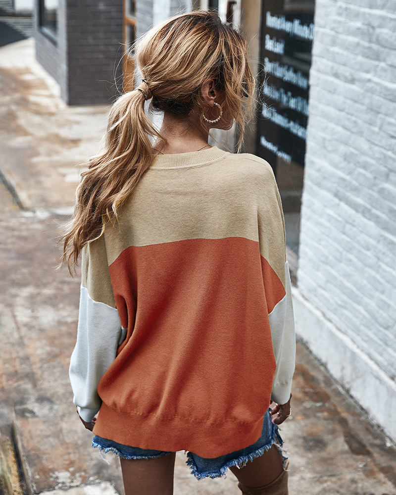 women s autumn and winter new color contrast sweatershirt wholesale NSKA290