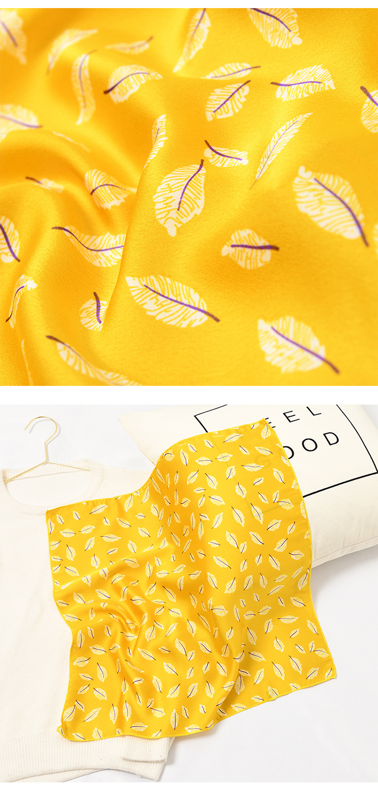 24g Weight Silk Scarf Classification Street Occasion Satin Material Geometric Pattern Spring, Autumn Season Women'S Gender Sweet Style Square Scarf Women's All-match Autumn And Winter Literature And Art Small Silk Scarf Retro Scarf 14