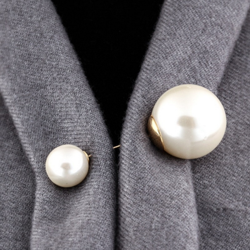 Fashion New Quality Zircon Double Head Pearl Brooch Wholesale display picture 25