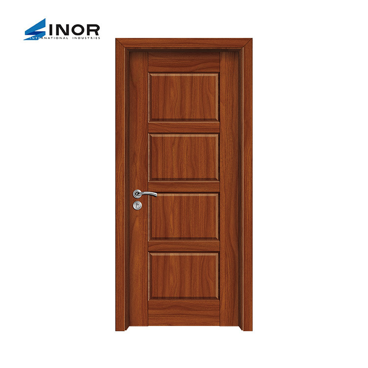 Juego de dormitorio moderno simple puerta de madera de cristal de carbono ecológico sin pintura de cristal de carbono habitación interior puerta de madera compuesta image 5