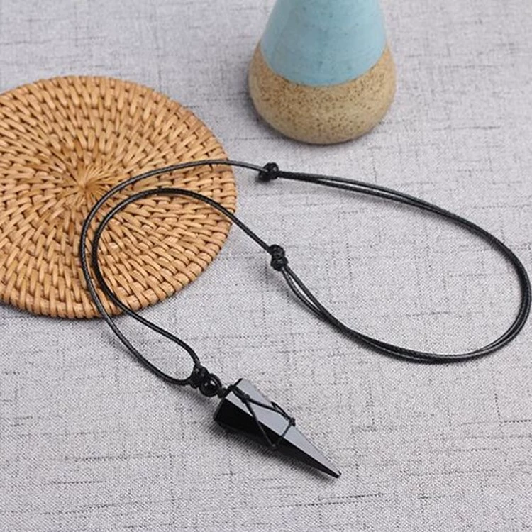 Natural water, crystal, pendant, sweater for beloved, long necklace, fashionable organic accessory