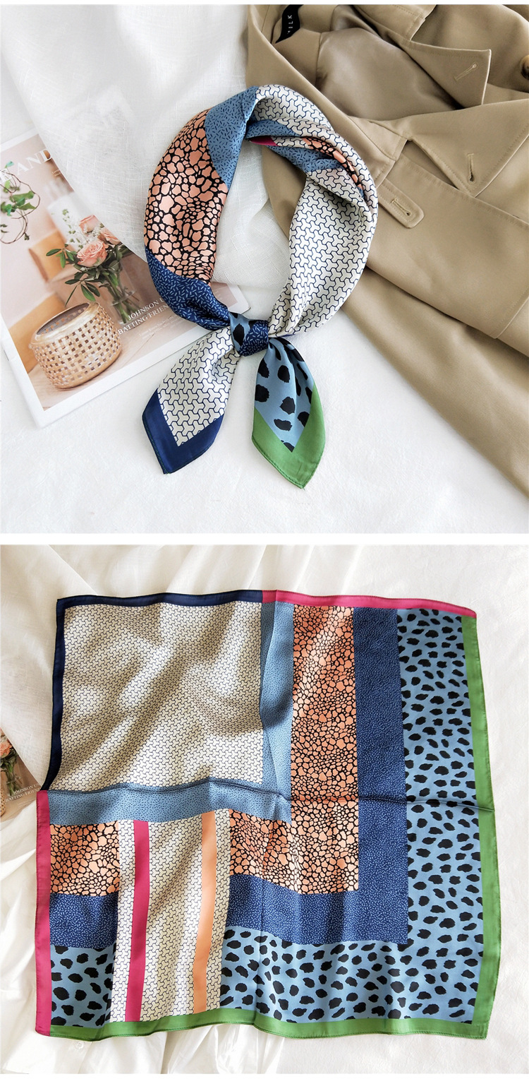 Small Square Silk Fashion Scarf display picture 20