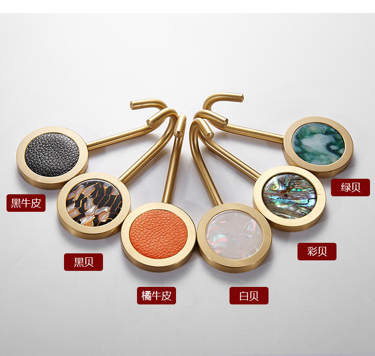 黄铜北欧玄关壁挂墙壁挂衣钩创意装饰衣帽单个门后纯铜金色圆挂钩undefined