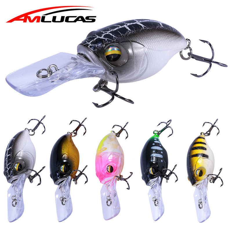 新款摇滚小胖 浮水米诺路亚饵8cm 11g振动响珠鲈鱼翘嘴假饵|ru