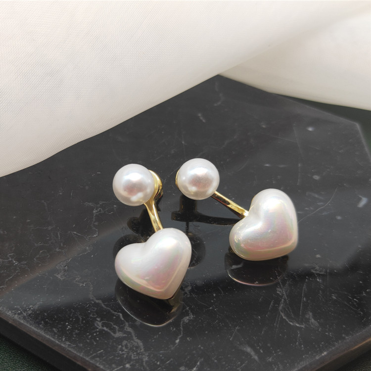 Simple Pearl Heart-shaped Earrings Fashion Alloy Earrings display picture 5