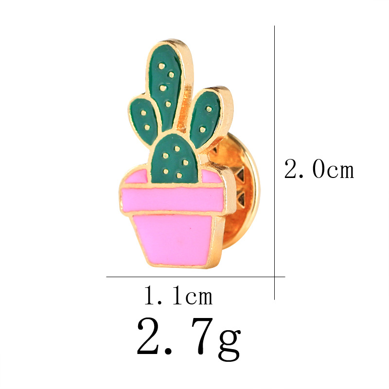 Cartoon Cute Cactus Succulent Potted Series Brooch Set display picture 6
