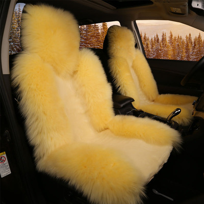 批發新款汽車羊毛坐墊仿澳毛皮毛壹體座墊汽車靠背特價車墊冬暖和