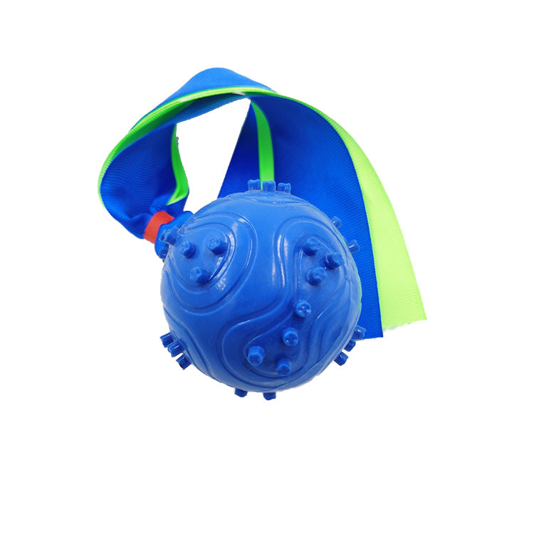 Pet Toy molar limpieza dental TPR Ribbon Ball perro de juguete de sonido perro de entrenamiento de perros bola resistente a los mordiscos precio de fábrica ventas directas